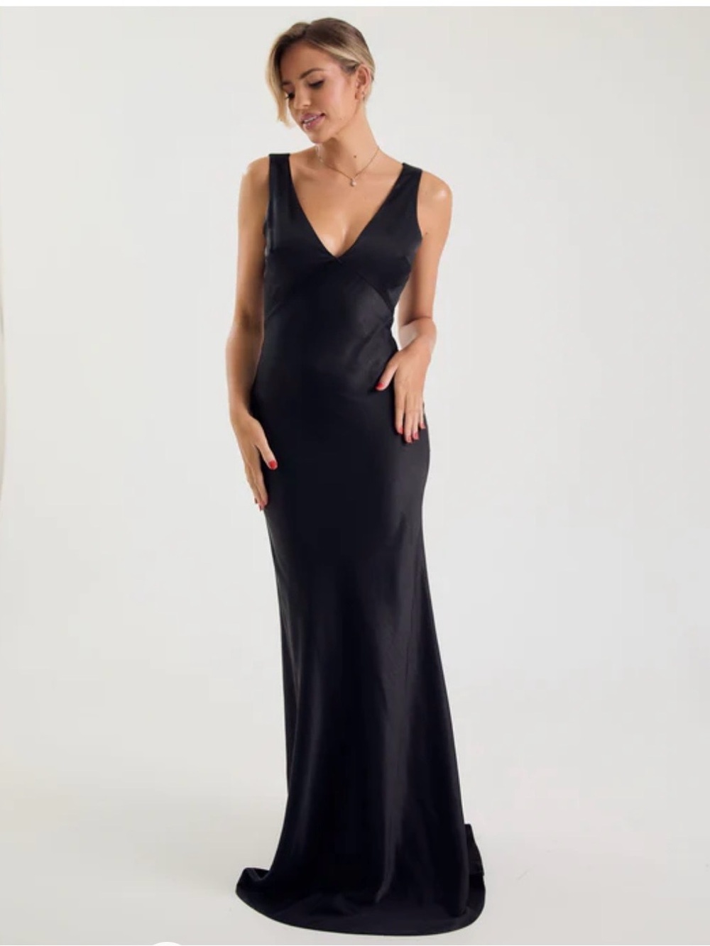 Twist Back Satin Bridesmaid Dress